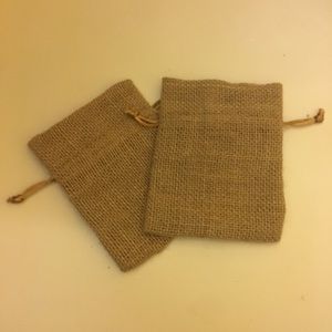 Burlap drawstring bag 5.1 by 3.8